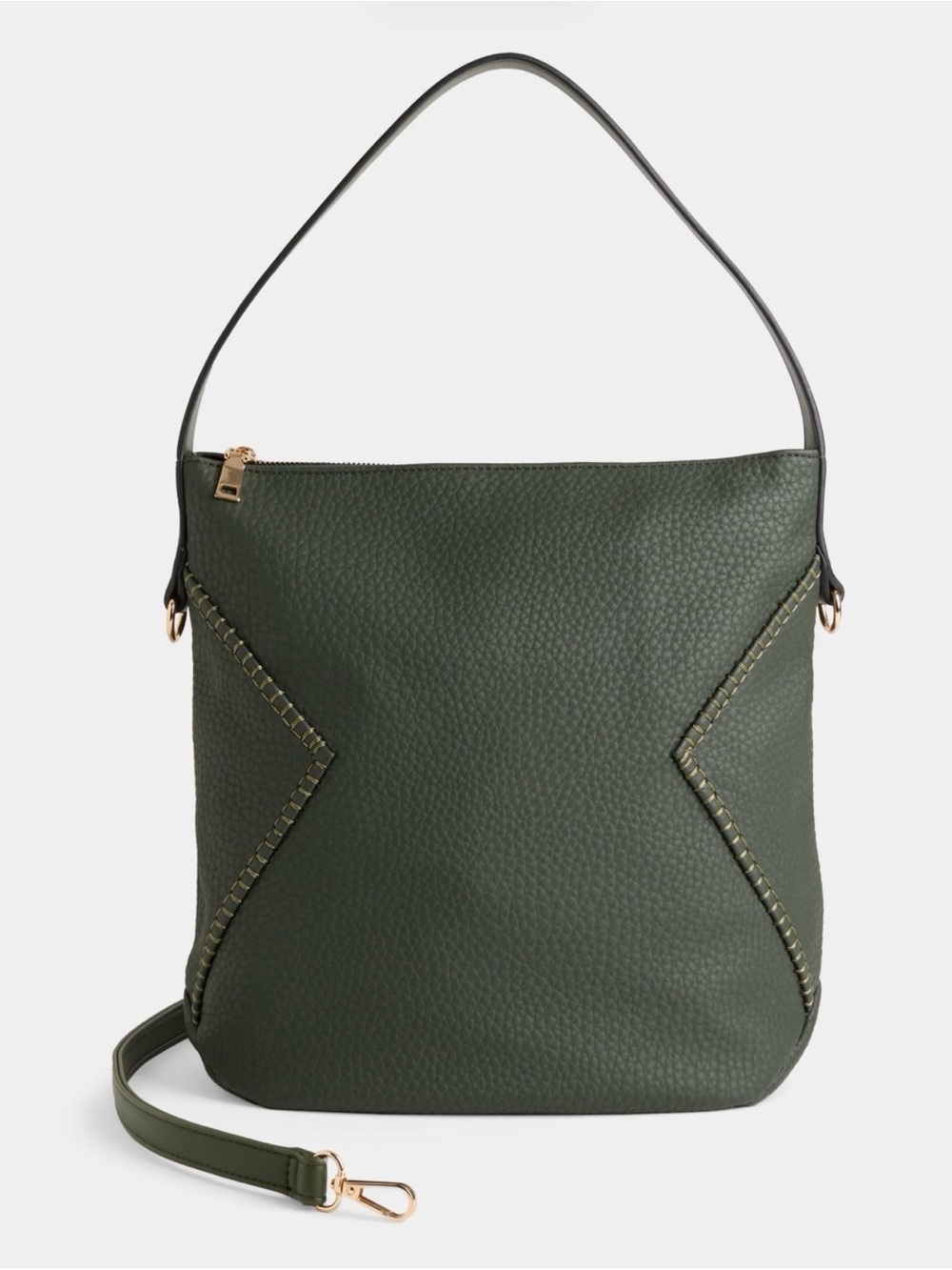 Coco + Carmen Hadley Olive Green Vegan leather Hobo bag